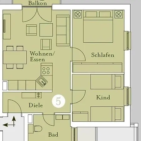 Lejlighed Villa-strandkuss-wohnung-strandglueck *